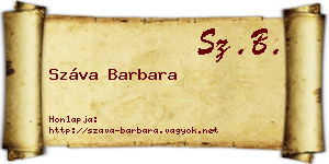 Száva Barbara névjegykártya