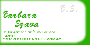 barbara szava business card